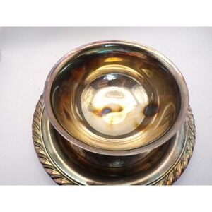 Vintage Silver Plated Footed Sugar Bowl Ornate Rope Edge Decor